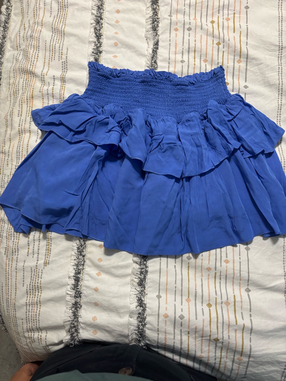 Blue Ruffled Mini Skirt - Picture 2 of 4